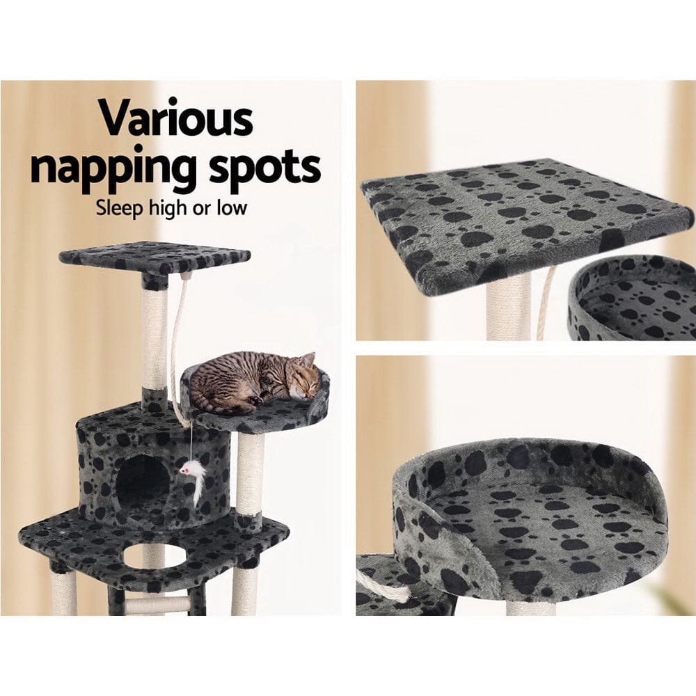 i.Pet Cat Tower i.Pet Cat Tree 120cm Tower Scratching Post Scratcher Trees Bed Wood Condo Toys Bed