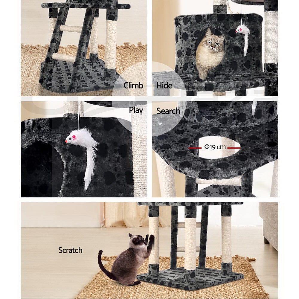 i.Pet Cat Tower i.Pet Cat Tree 120cm Tower Scratching Post Scratcher Trees Bed Wood Condo Toys Bed