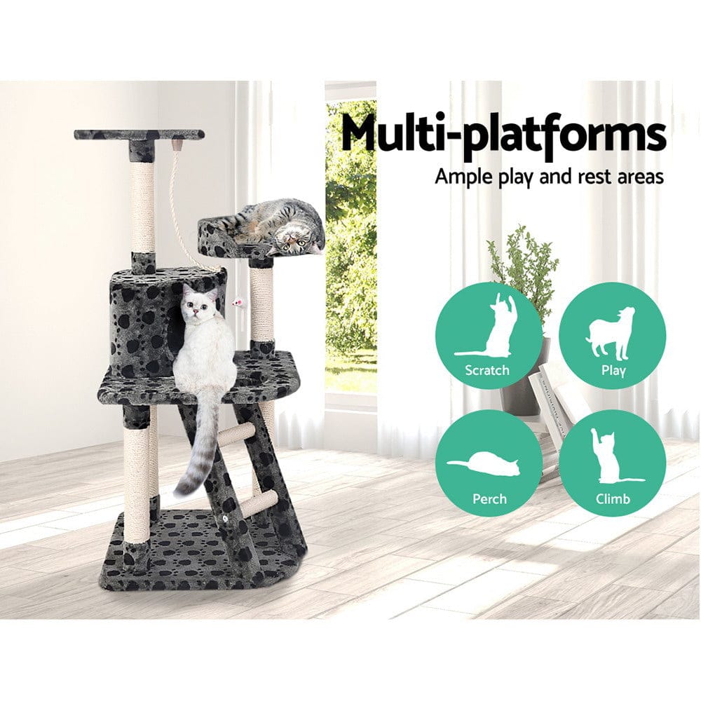 i.Pet Cat Tower i.Pet Cat Tree 120cm Tower Scratching Post Scratcher Trees Bed Wood Condo Toys Bed