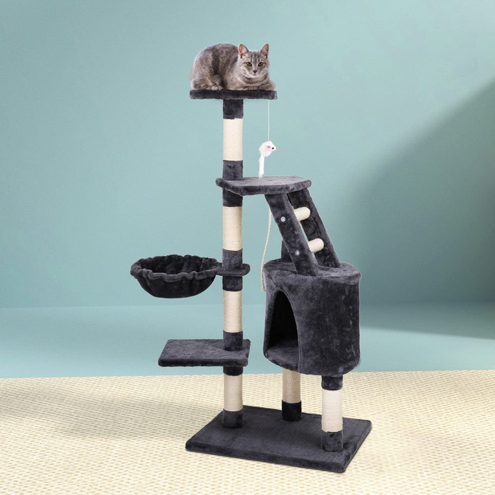 i.Pet Cat Tower i.Pet Cat Tree 120cm Tower Scratching Post Scratcher Wood Condo House Bed Toys