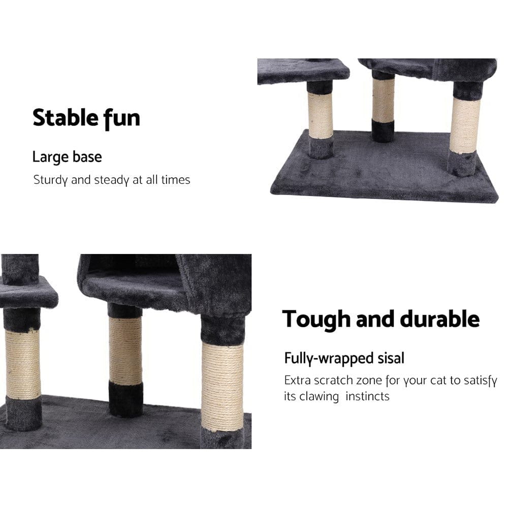 i.Pet Cat Tower i.Pet Cat Tree 120cm Tower Scratching Post Scratcher Wood Condo House Bed Toys