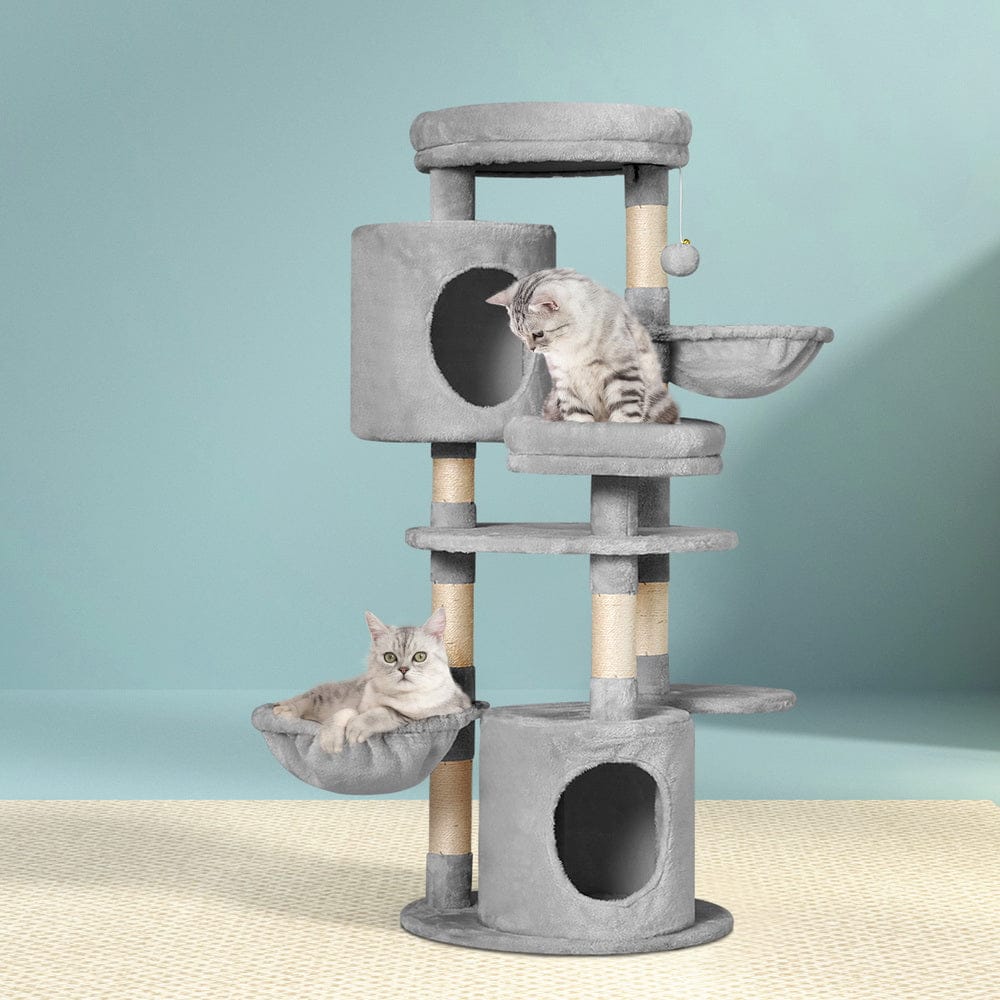 i.Pet Cat Tower i.Pet Cat Tree 123cm Tower Scratching Post Scratcher Wood Condo House Bed Toys
