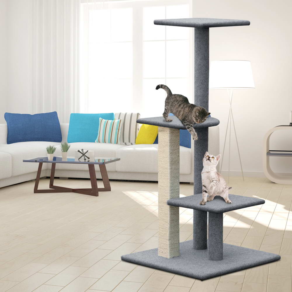 i.Pet Cat Tower i.Pet Cat Tree 124cm Scratching Post Tower Scratcher Trees Wood Condo Board