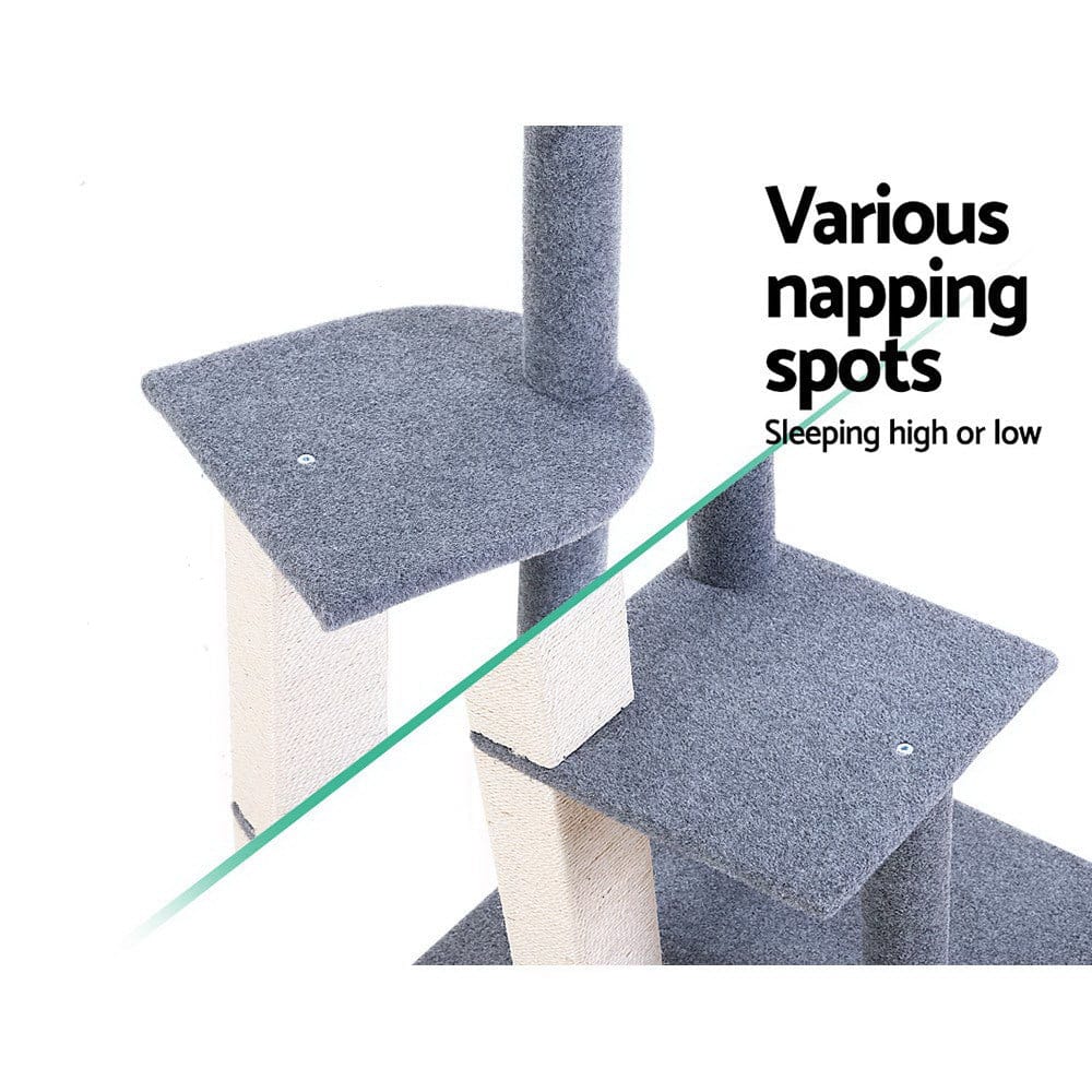 i.Pet Cat Tower i.Pet Cat Tree 124cm Scratching Post Tower Scratcher Trees Wood Condo Board