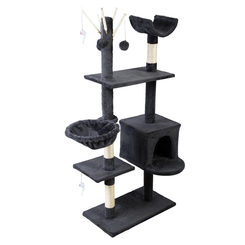 i.Pet Cat Tower i.Pet Cat Tree 140cm Tower Scratching Post Scratcher Trees Toys Condo Bed Grey