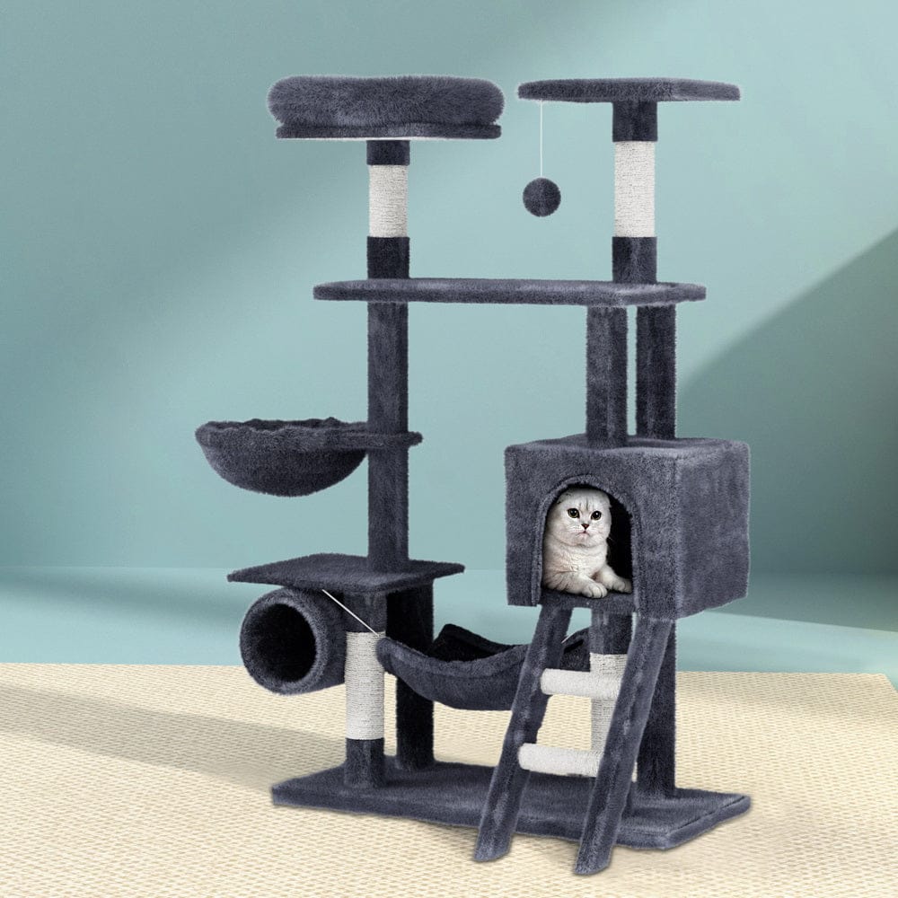 i.Pet Cat Tower i.Pet Cat Tree 144cm Tower Scratching Post Scratcher Wood Condo Toys House Bed