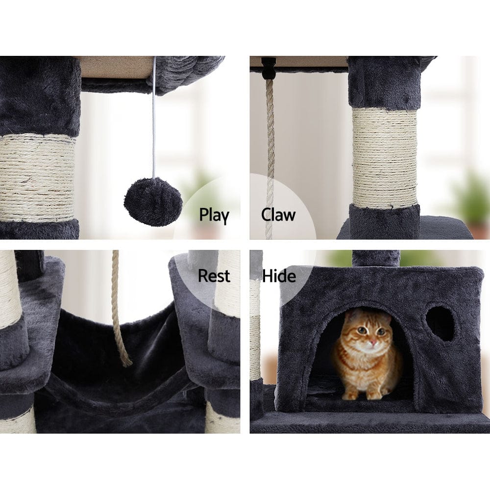 i.Pet Cat Tower i.Pet Cat Tree 145cm Tower Scratching Post Scratcher Wood Condo House Large Bed
