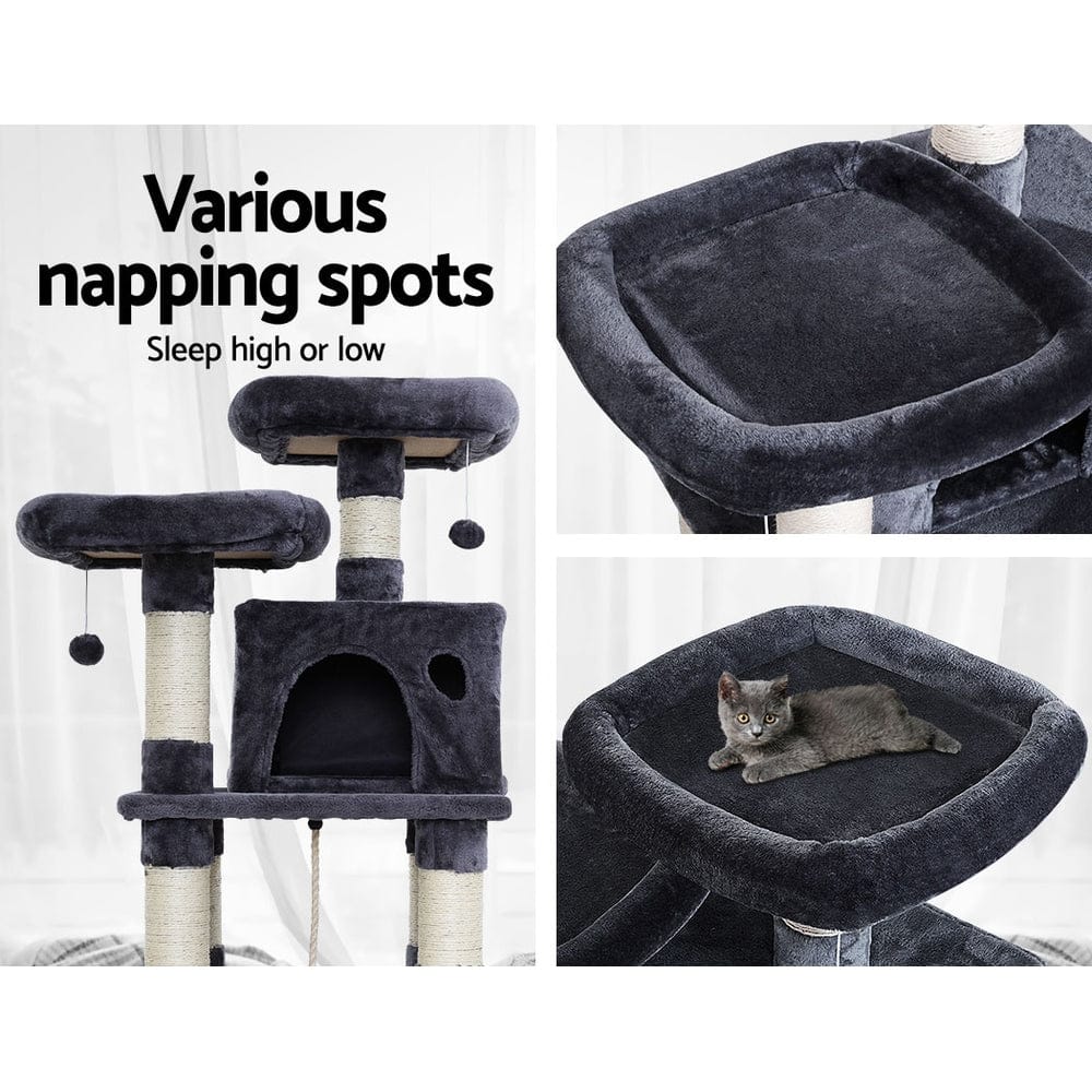 i.Pet Cat Tower i.Pet Cat Tree 145cm Tower Scratching Post Scratcher Wood Condo House Large Bed