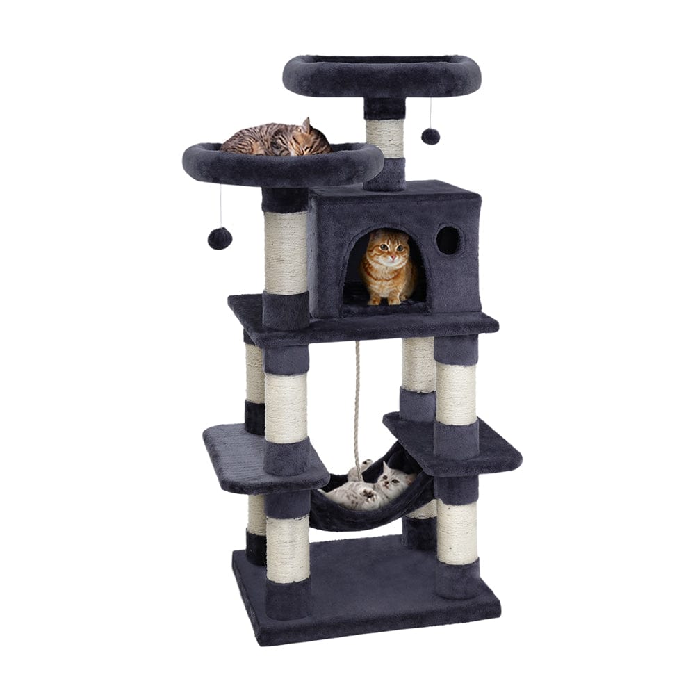 i.Pet Cat Tower i.Pet Cat Tree 145cm Tower Scratching Post Scratcher Wood Condo House Large Bed