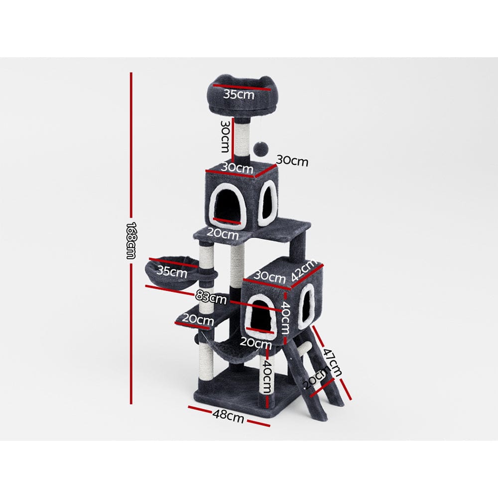 i.Pet Cat Tower i.Pet Cat Tree 168cm Tower Scratching Post Scratcher Condo House Hanging Toy Bed