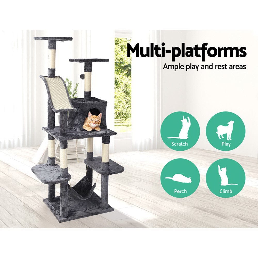 i.Pet Cat Tower i.Pet Cat Tree 171cm Tower Scratching Post Scratcher Wooden Condo House Bed Toys