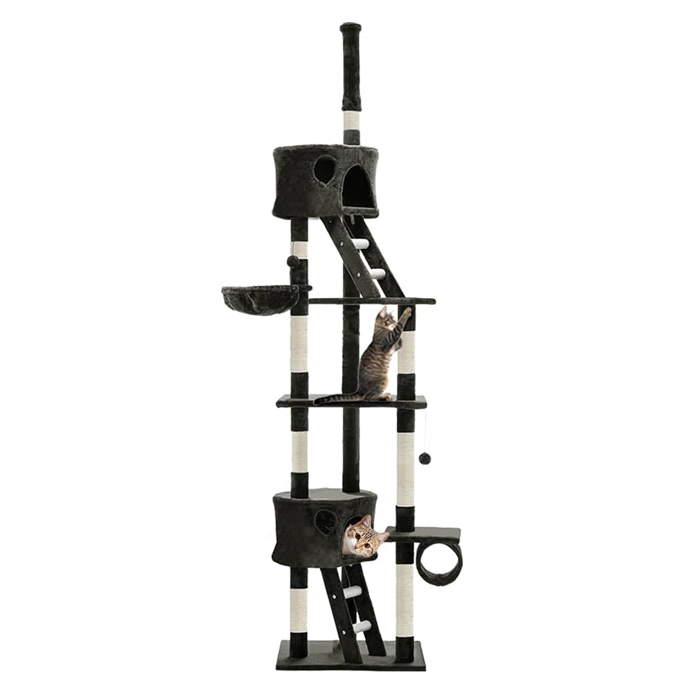 i.Pet Cat Tower i.Pet Cat Tree 260cm Tower Scratching Post Scratcher Condo House Trees Grey