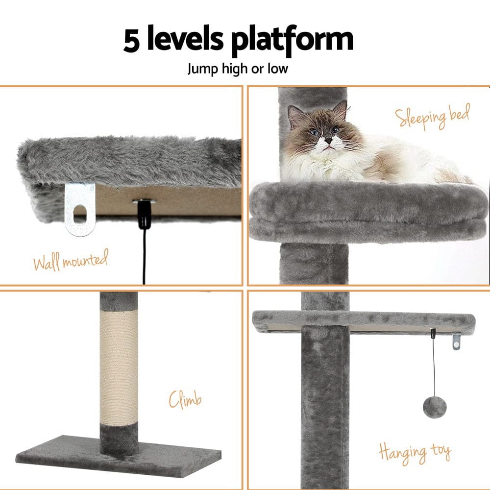 i.Pet Cat Tower i.Pet Cat Tree 290cm Tower Scratching Post Scratcher Floor to Ceiling Cats Bed