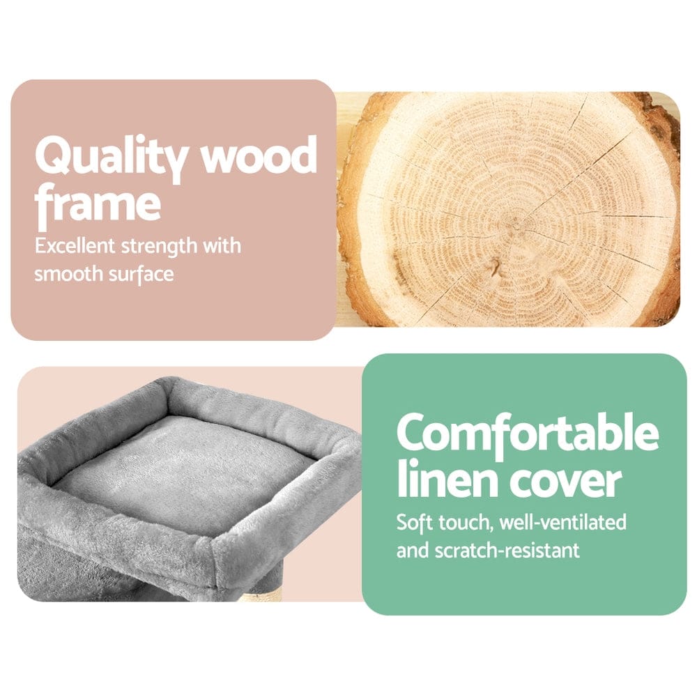 i.Pet Cat Tower i.Pet Cat Tree 69cm Scratching Post Tower Scratcher Wood Condo House Bed Trees