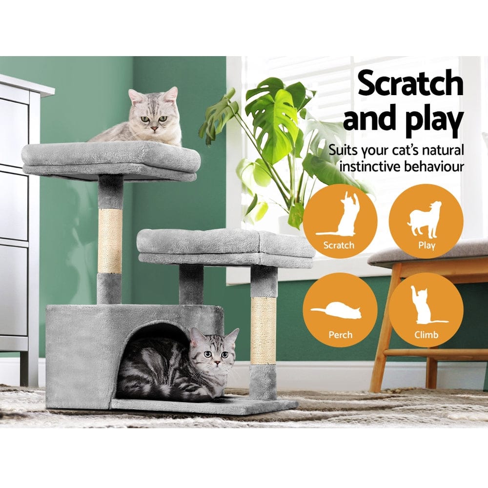 i.Pet Cat Tower i.Pet Cat Tree 69cm Scratching Post Tower Scratcher Wood Condo House Bed Trees