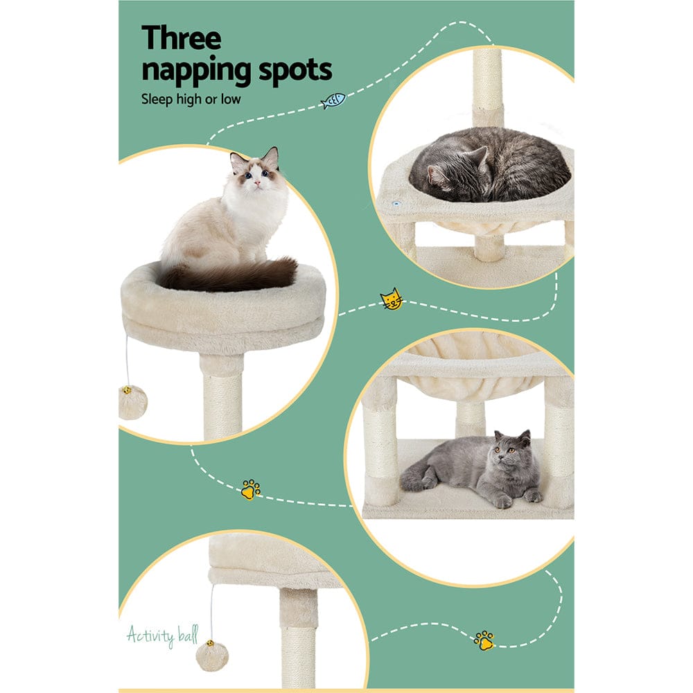 i.Pet Cat Tower i.Pet Cat Tree 69cm Scratching Post Tower Scratcher Wood Condo Toys House Bed