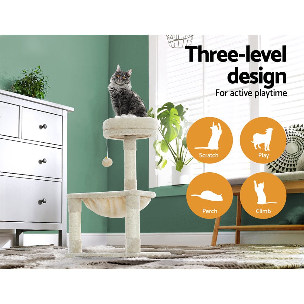 i.Pet Cat Tower i.Pet Cat Tree 69cm Scratching Post Tower Scratcher Wood Condo Toys House Bed