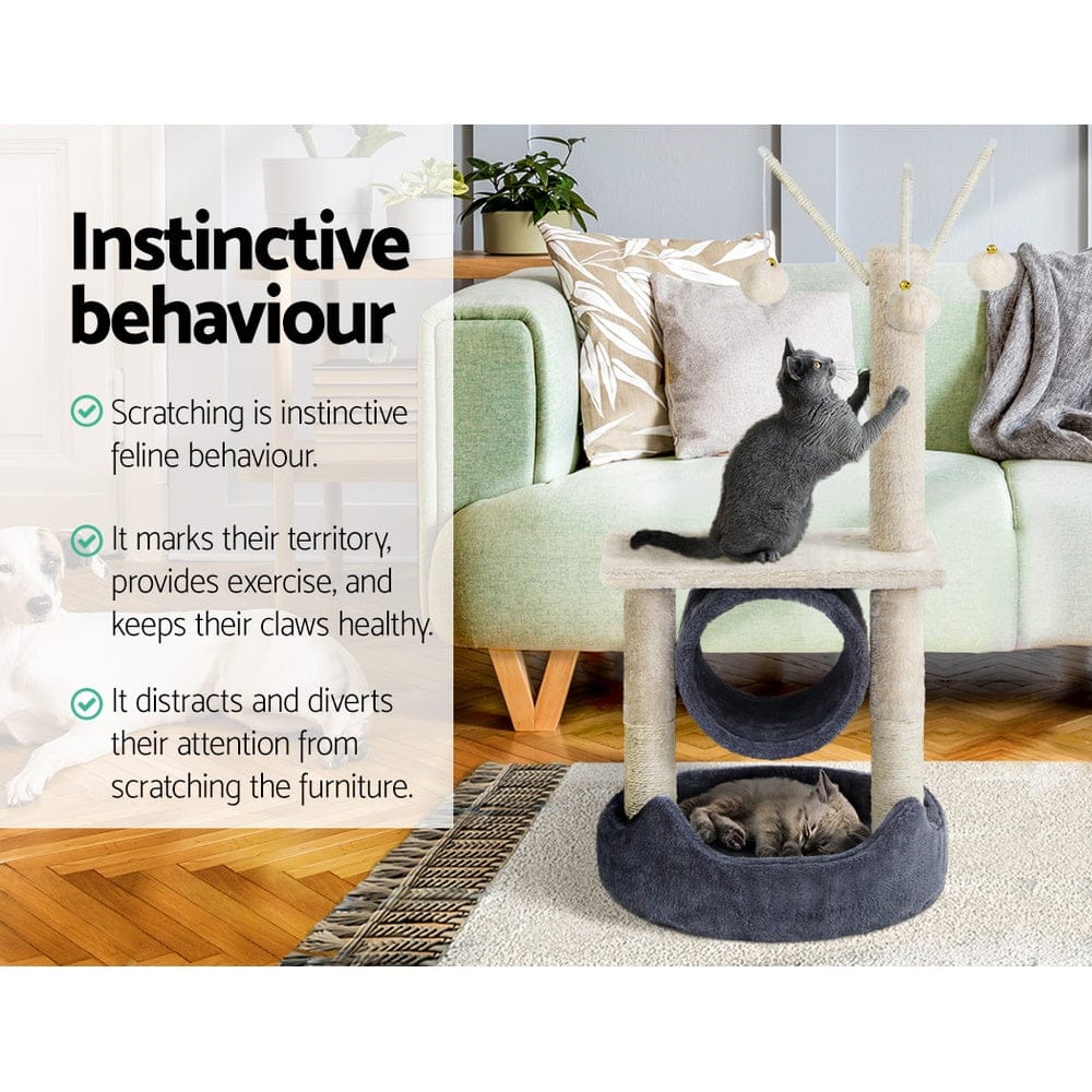 i.Pet Cat Tower i.Pet Cat Tree 76cm Scratching Post Tower Scratcher Condo House Hanging toys