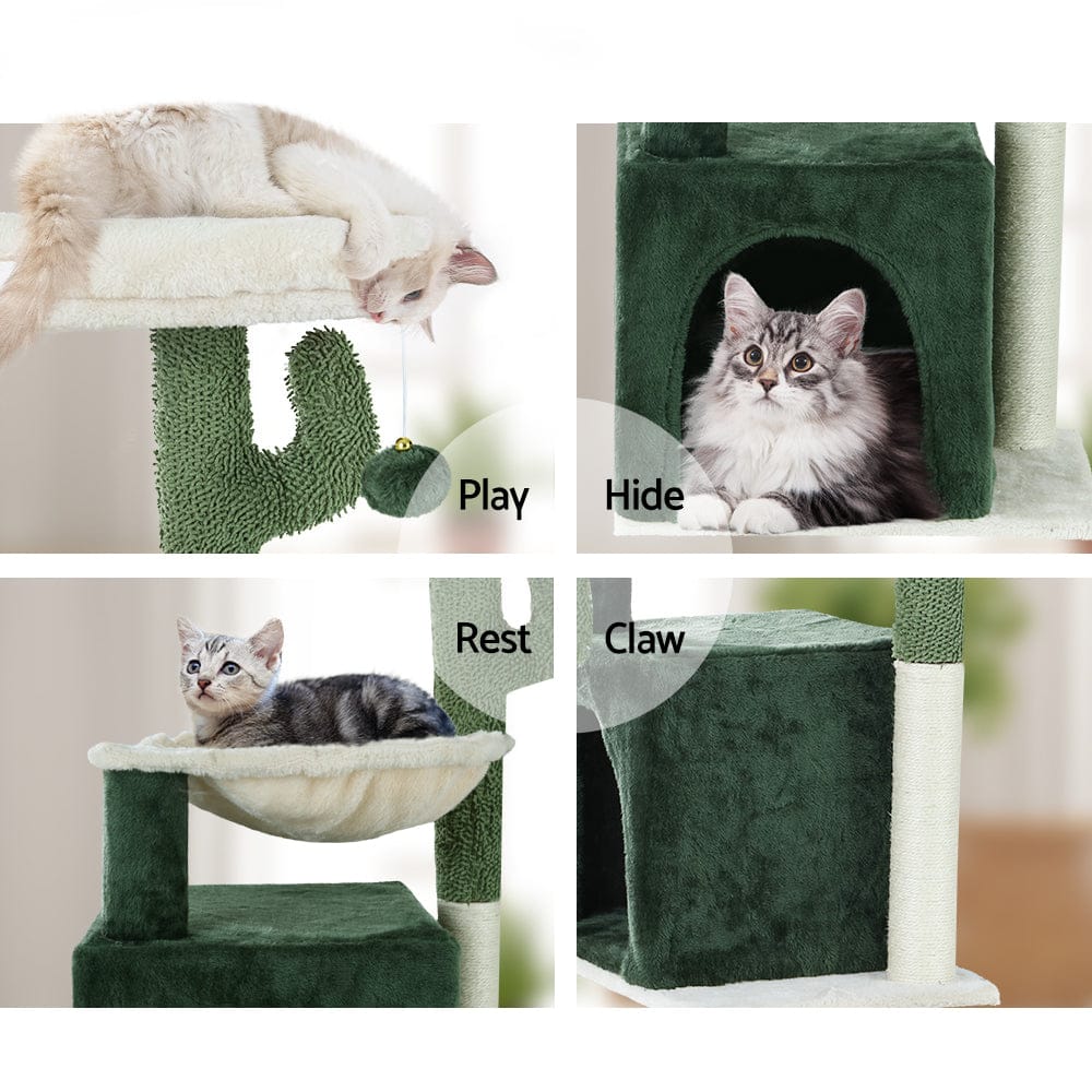 i.Pet Cat Tower i.Pet Cat Tree 78cm Scratching Post Tower Scratcher Wood Condo House Bed Toys Green