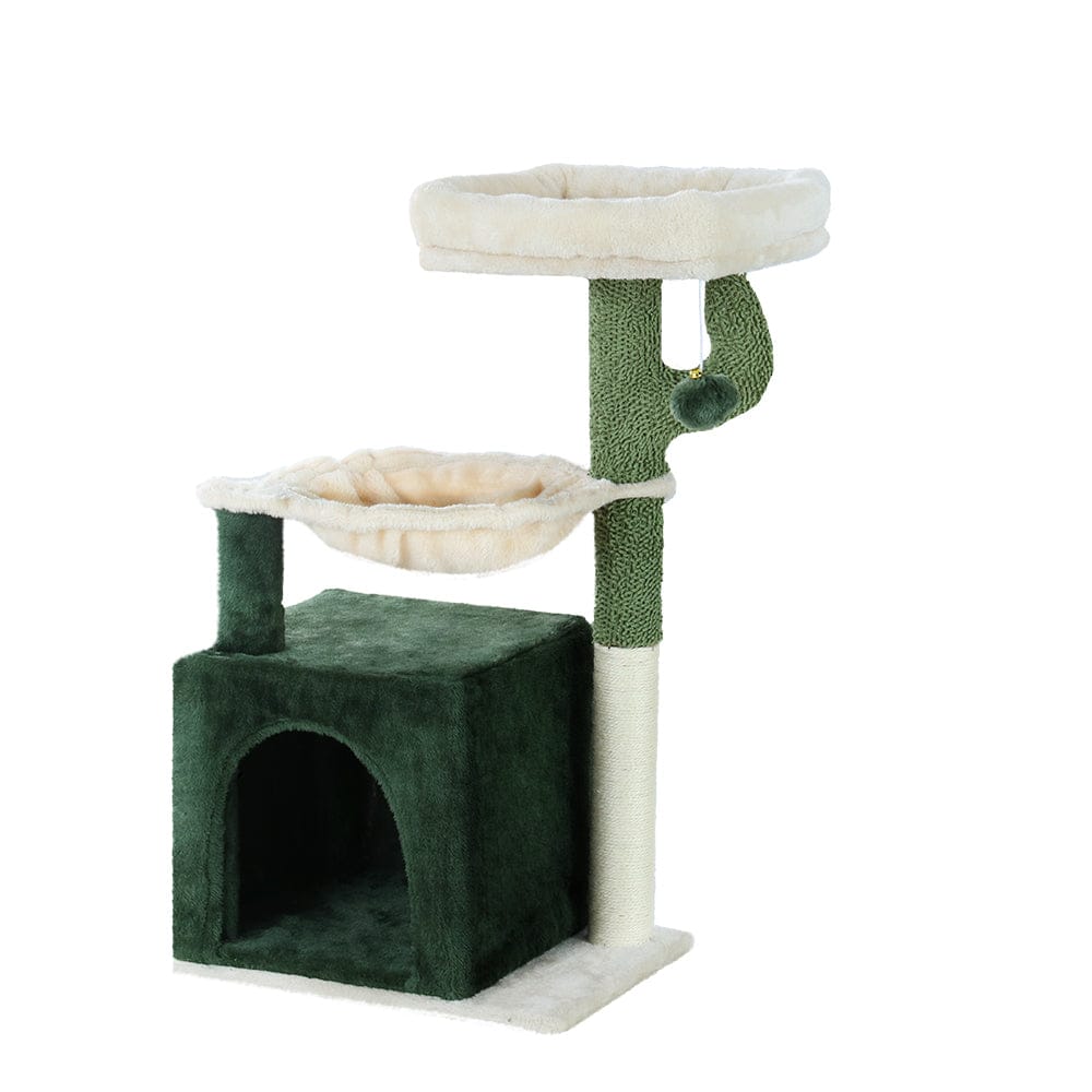 i.Pet Cat Tower i.Pet Cat Tree 78cm Scratching Post Tower Scratcher Wood Condo House Bed Toys Green
