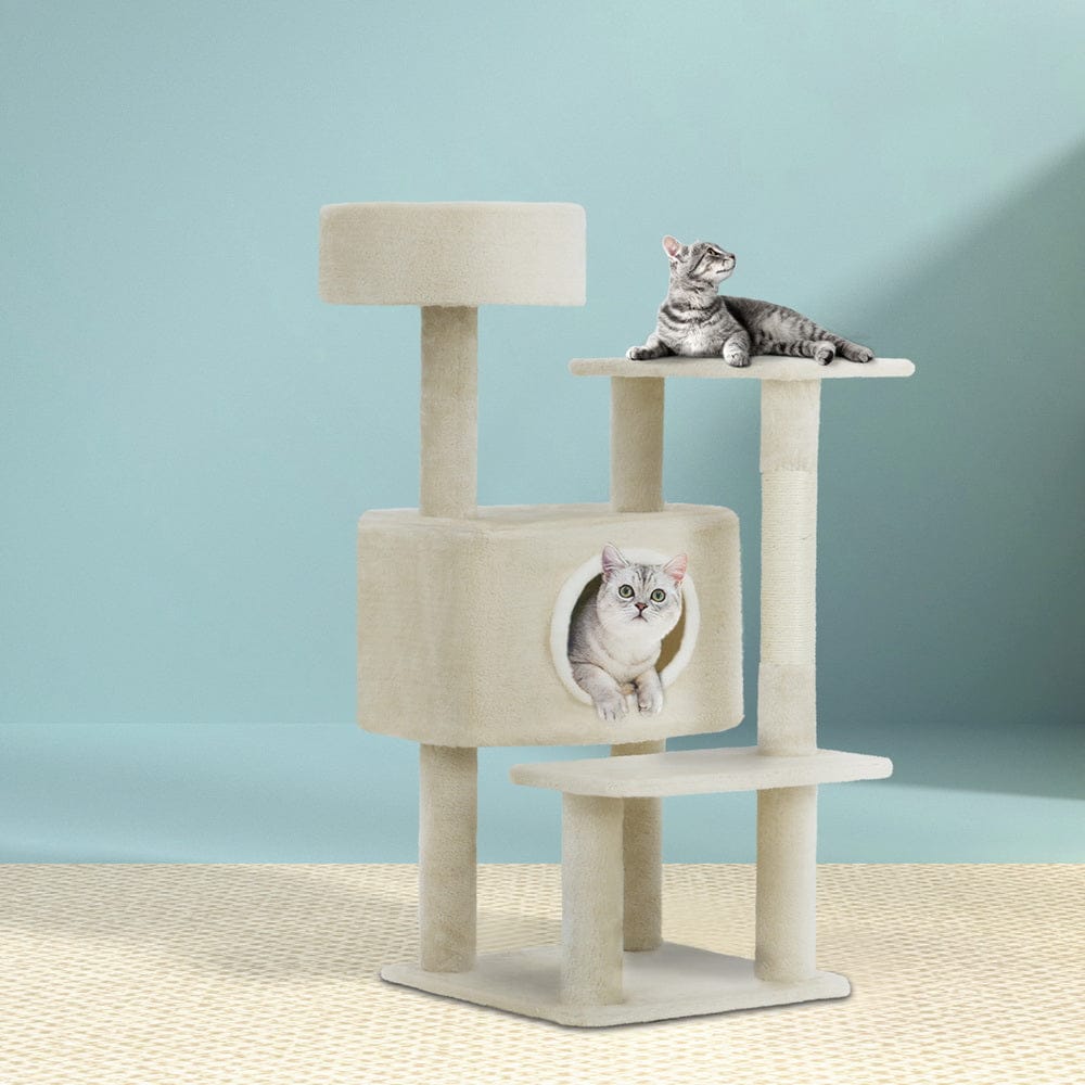 i.Pet Cat Tower i.Pet Cat Tree 90cm Scratching Post Tower Scratcher Wood Condo House Bed Trees