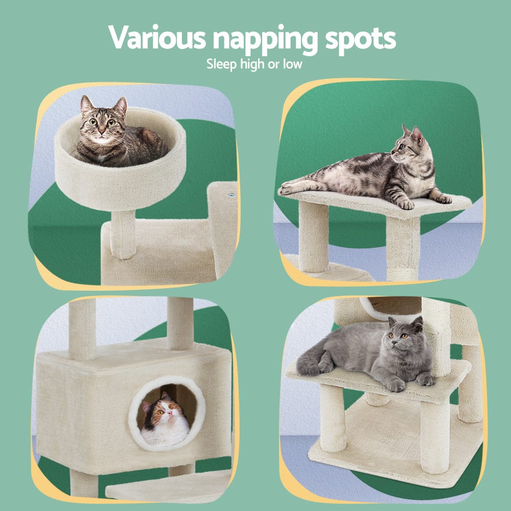 i.Pet Cat Tower i.Pet Cat Tree 90cm Scratching Post Tower Scratcher Wood Condo House Bed Trees