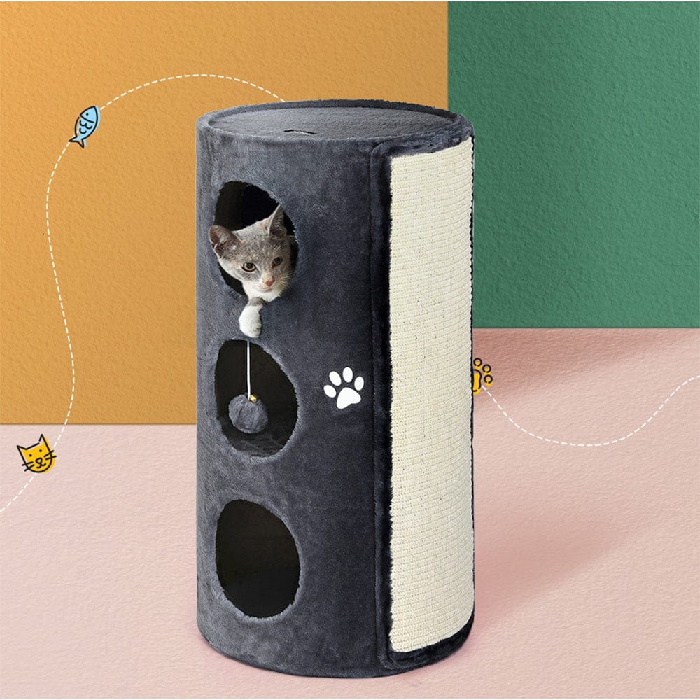 i.Pet Cat Tower i.Pet Cat Tree Scratching Post Tower Scratcher 70cm Wooden Condo Trees House