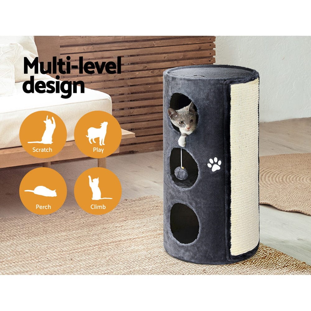 i.Pet Cat Tower i.Pet Cat Tree Scratching Post Tower Scratcher 70cm Wooden Condo Trees House