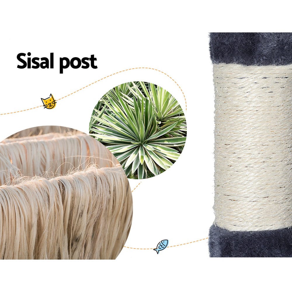 i.Pet Cat Tower i.Pet Cat Tree Tower Scratching Post Scratcher 138cm Trees Condo House Grey