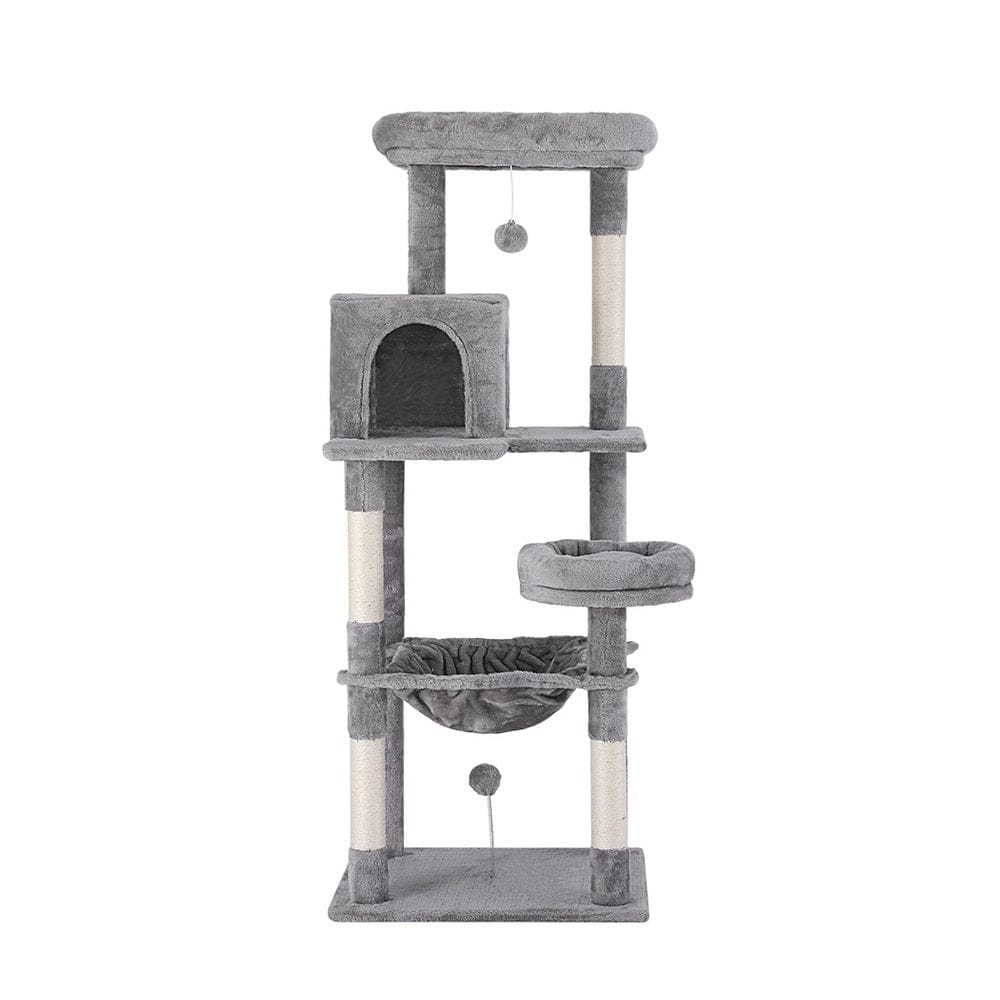 i.Pet Cat Tower i.Pet Cat Tree Tower Scratching Post Scratcher 143cm Condo House Trees Grey