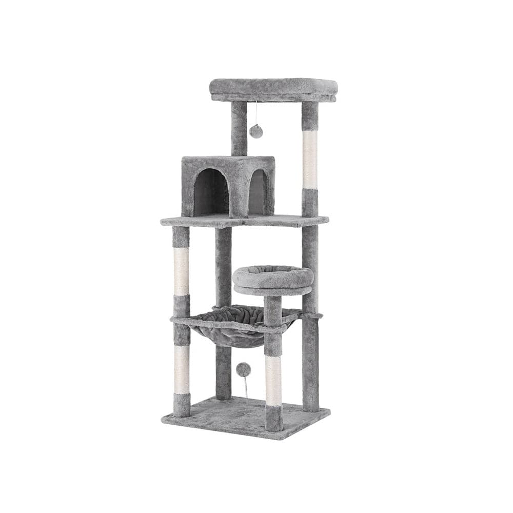 i.Pet Cat Tower i.Pet Cat Tree Tower Scratching Post Scratcher 143cm Condo House Trees Grey