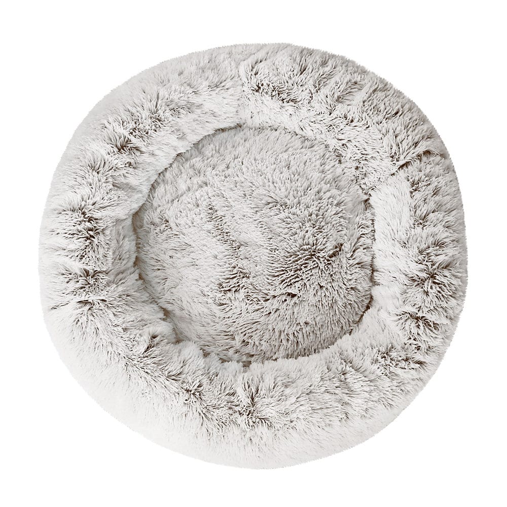 i.Pet Cat Bed i.Pet Pet Bed Dog Cat 90cm Large Calming Soft Plush White Brown