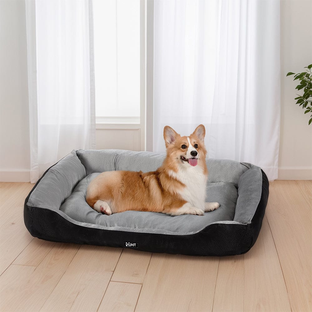 i.Pet Cat Bed i.Pet Pet Bed Dog Cat Calming Soft Sleeping Comfy Plush Mat Cave Washable Black
