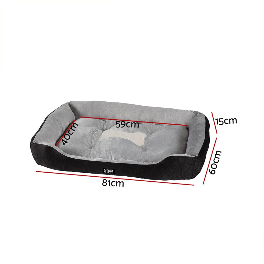 i.Pet Cat Bed i.Pet Pet Bed Dog Cat Calming Soft Sleeping Comfy Plush Mat Cave Washable Black