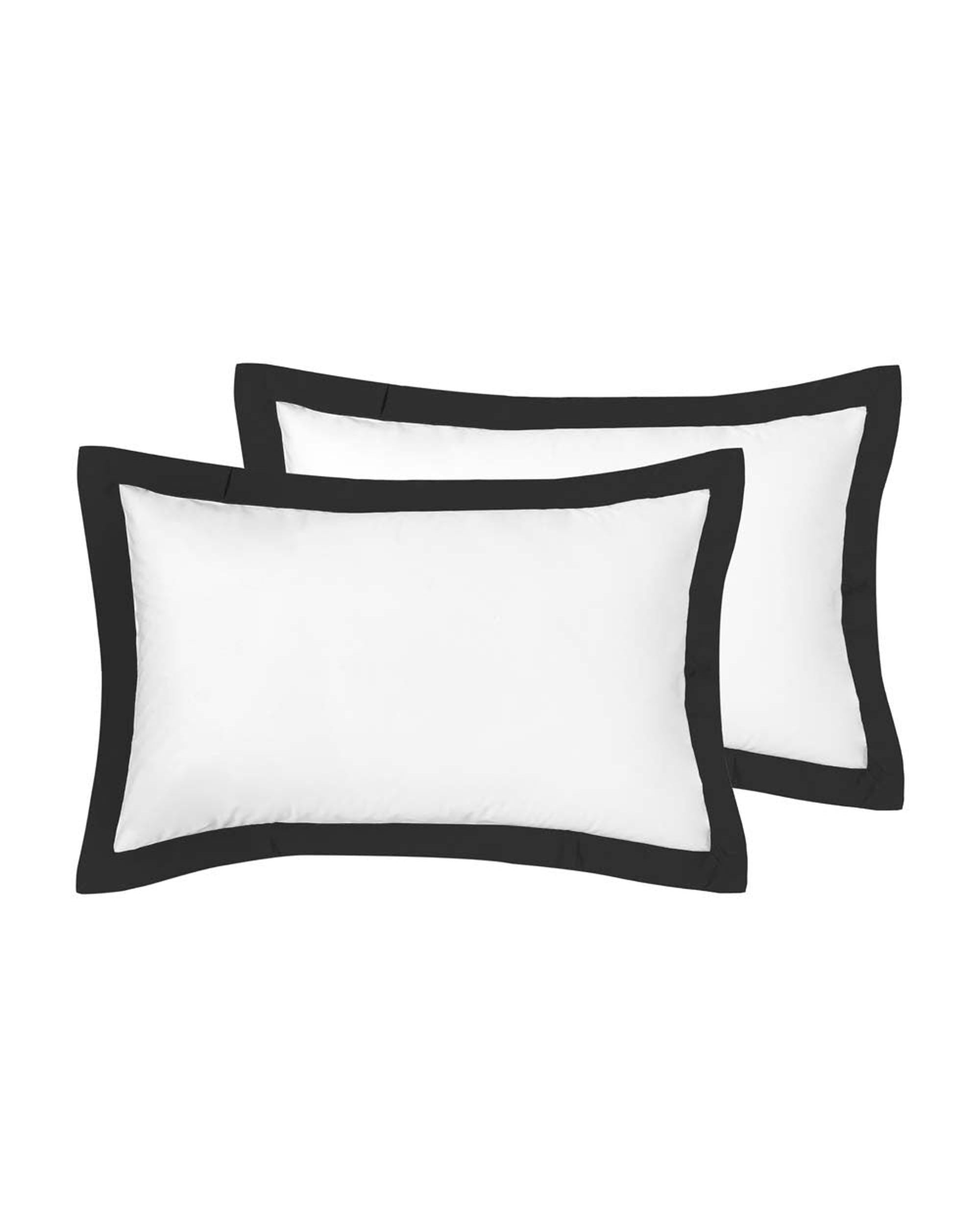 Accessorize Hotel Deluxe Cotton Tailored Pillowcases  - BLACK/WHITE Accessorize