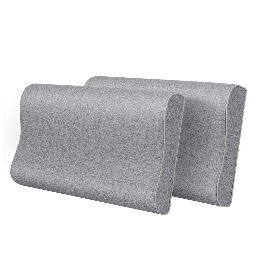 Memory Foam Pillow Pillowcase Supprt Grey Rebound Dreamz