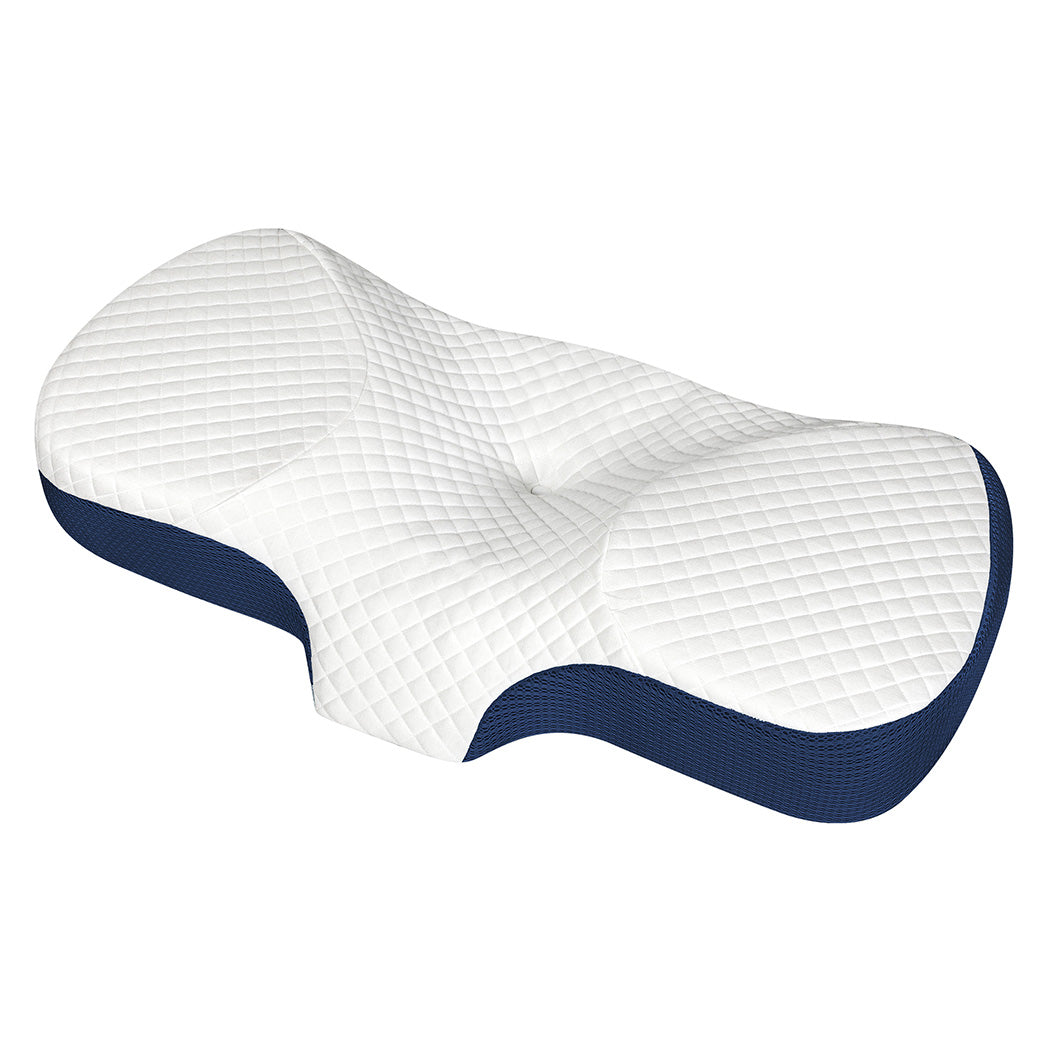 Memory Foam Pillow Pillowcase Supprt Blue Rebound Dreamz