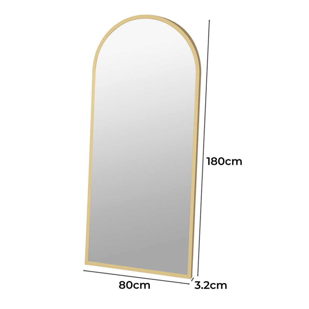 Yezi Floor Mirror Full Length Mirrors 1.8M Gold White Big Bedding Australia