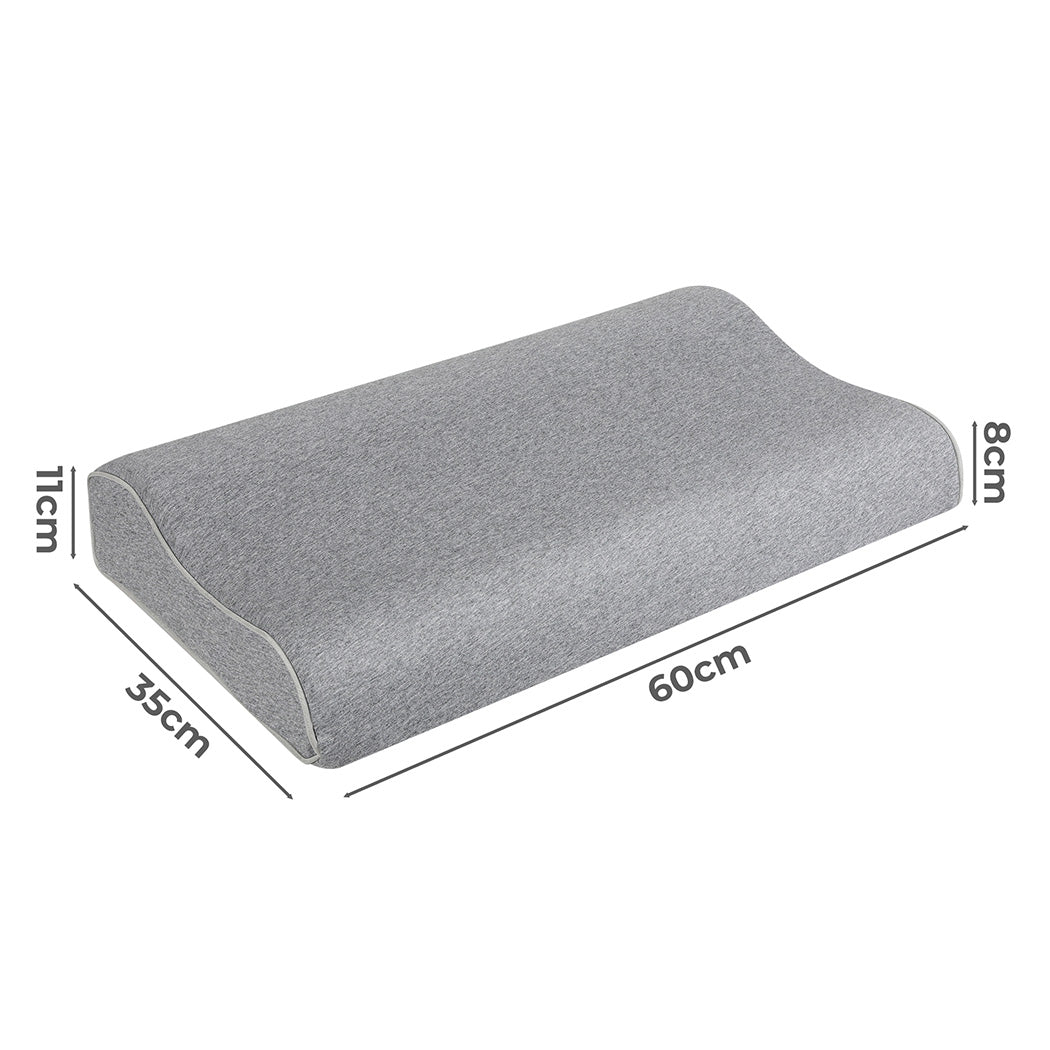 Memory Foam Pillow Pillowcase Supprt Grey Rebound Dreamz