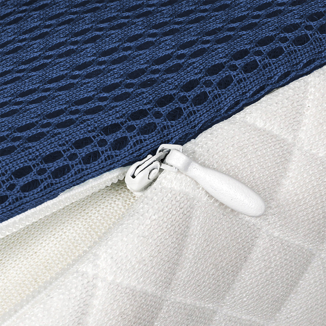 Memory Foam Pillow Pillowcase Supprt Blue Rebound Dreamz