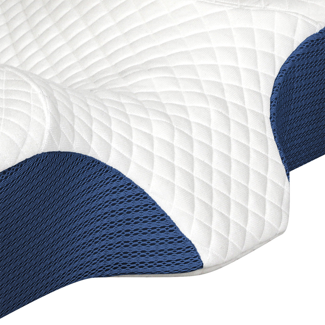 Memory Foam Pillow Pillowcase Supprt Blue Rebound Dreamz