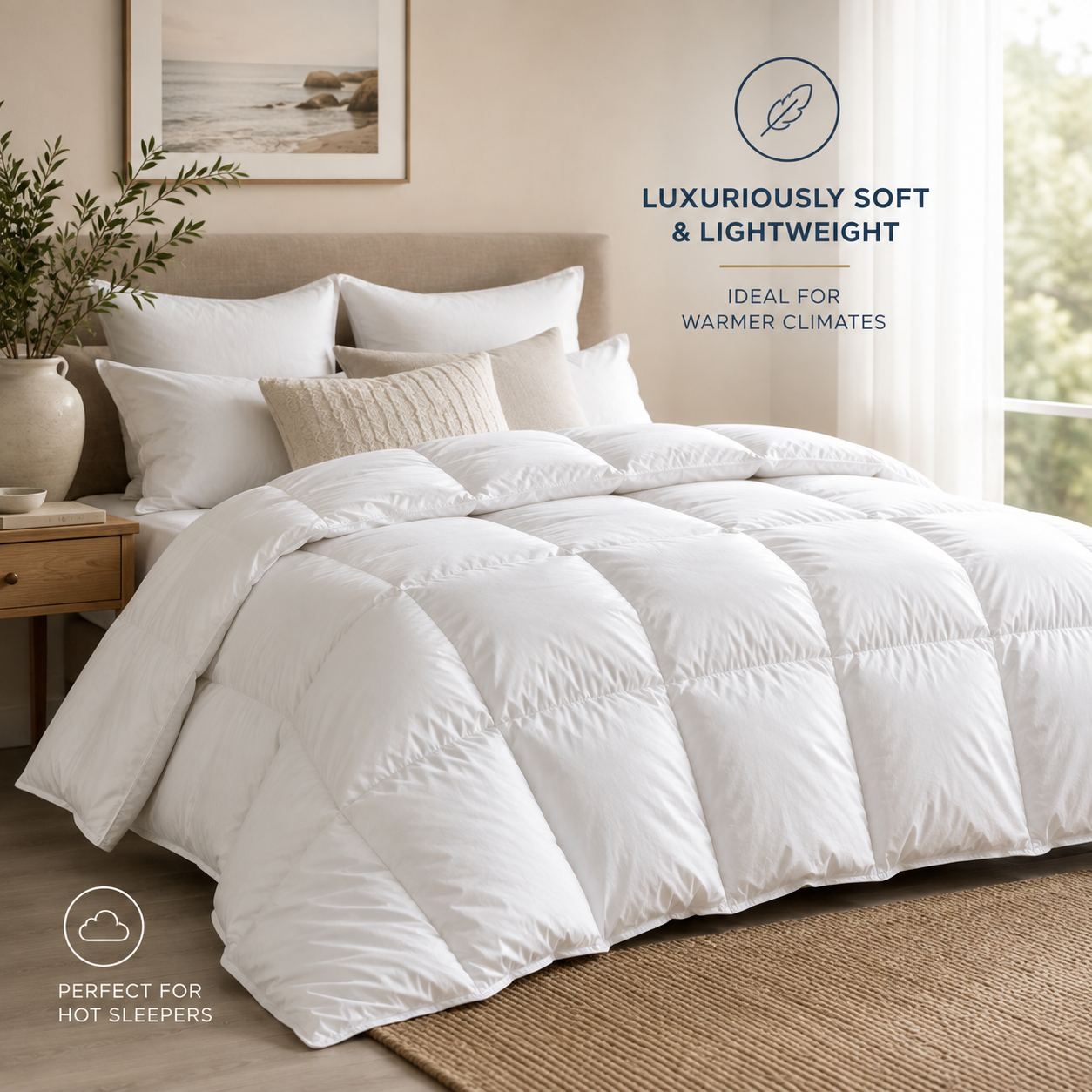Sheridan Deluxe Light 50% Goose Down 50% Goose Feather Quilt