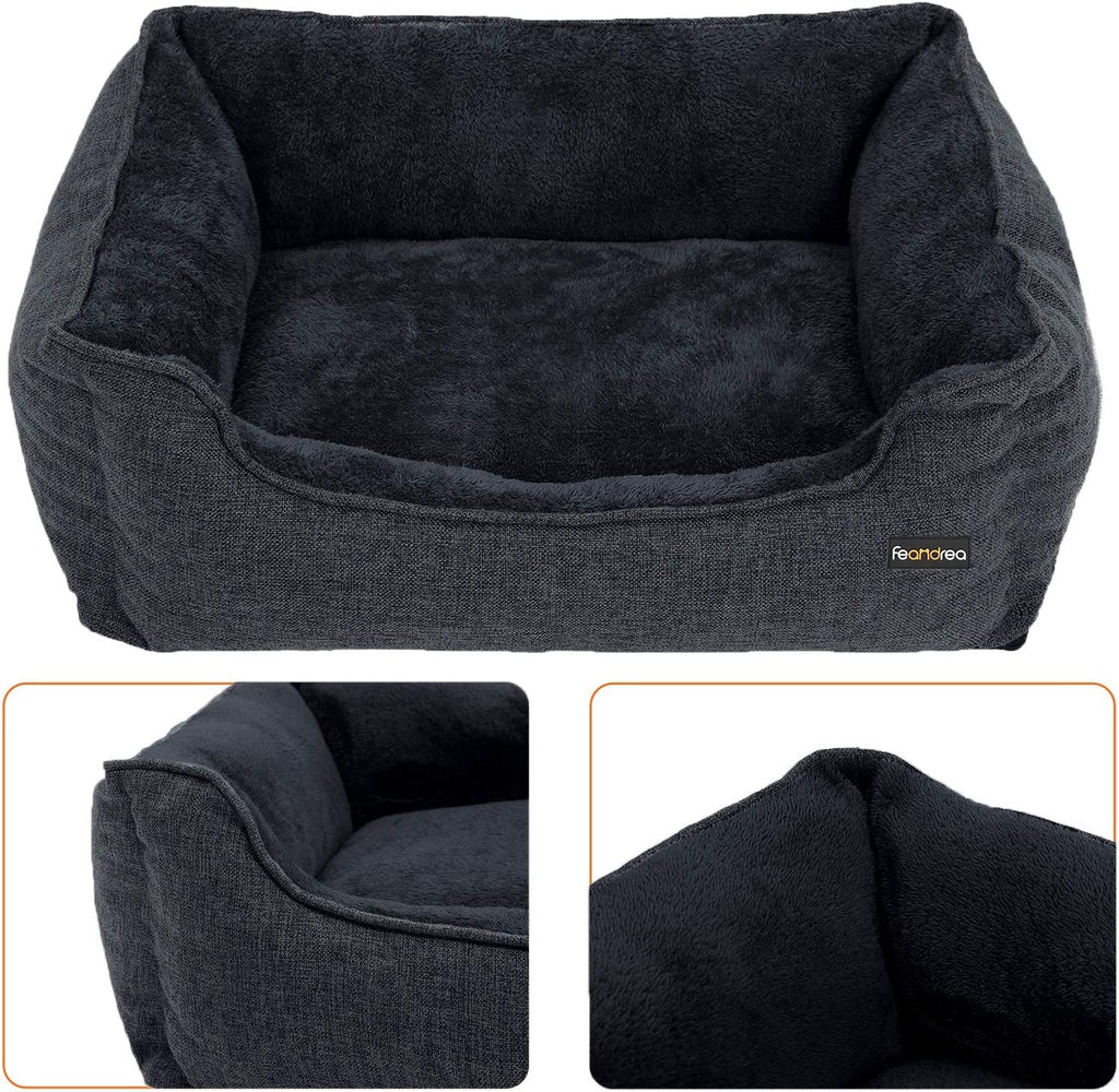 FEANDREA 90cm Dog Sofa Bed with Removable Washable Cover Dark Grey Feandrea