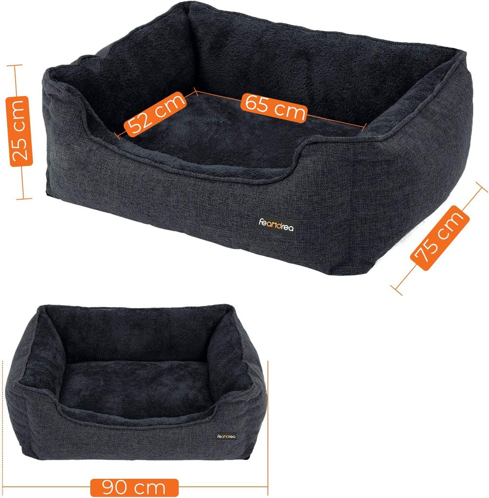 FEANDREA 90cm Dog Sofa Bed with Removable Washable Cover Dark Grey Feandrea
