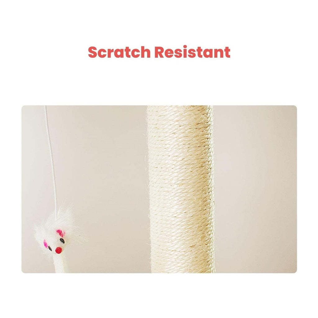 Floofi 138cm 5 Layer Plush Cat Condo Cat Tree Light Grey FLOOFI