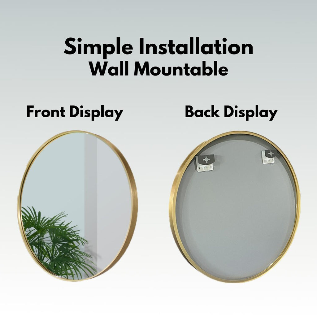 EKKIO 70cm Round Aluminium Wall Mirror EKKIO