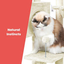 Floofi 97cm Adjustable Base Plush Cat Tree Beige FLOOFI