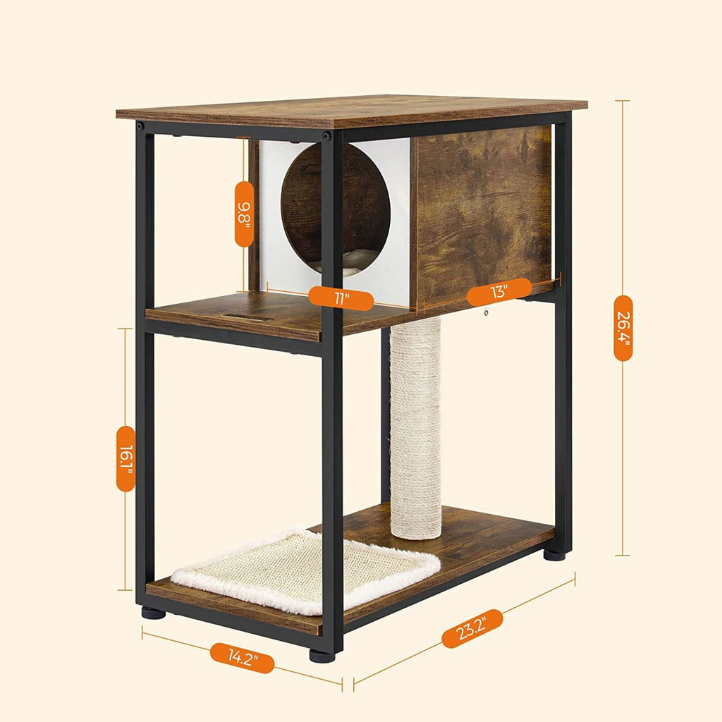 FEANDREA Cat Tree and End Table Rustic Brown PCT111H01 Feandrea