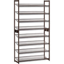 SONGMICS 8-Tier Shoe Rack Storage 32 pairs with Adjustable Shelves Gray SONGMICS