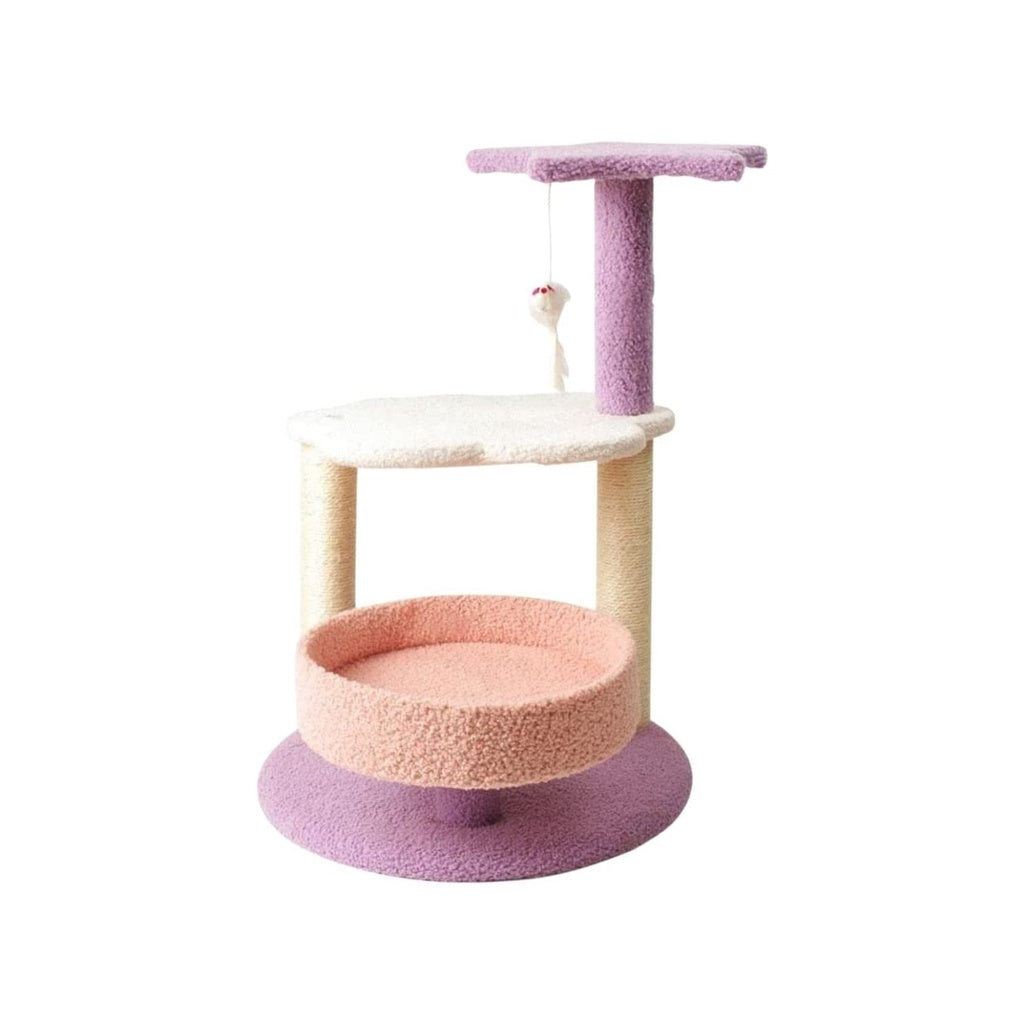 Floofi 61cm Galaxy Plush Scratching Post Cat Tree Pink Purple FLOOFI